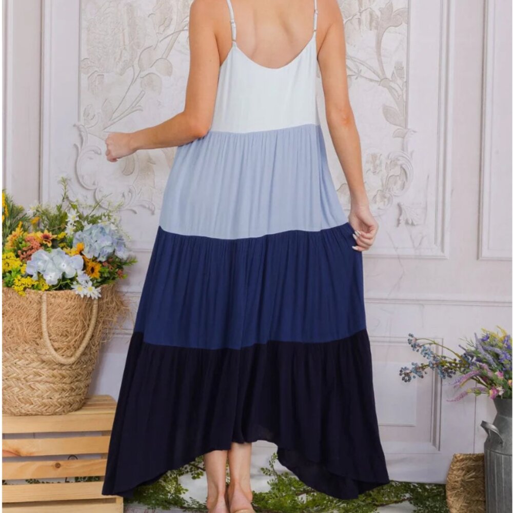 Final Touch Colorblock, Tank Maxi Dress with Pockets (NWOT) - Picture 2 of 15